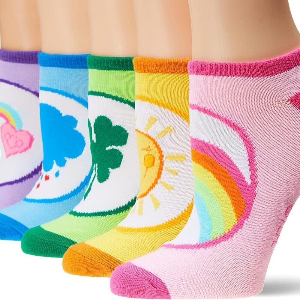 Women's No Show Socks 5 Pack Cartoon Character Breathable Polyester Spandex